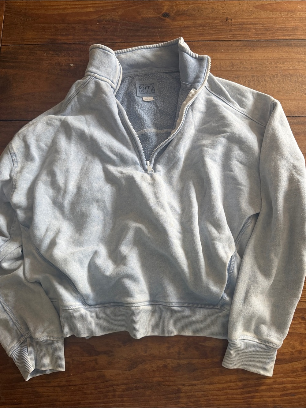 Women’s Light Blue Quarter-Zip Pullover Hoodie